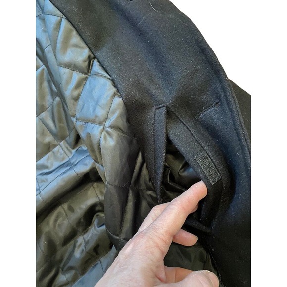 Steve & Barrys Woolly Mammoth Coat Mens XL Black Wool Blend Button Front Heavy - Picture 8 of 13